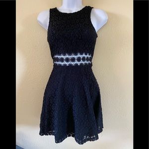 Black lace skater dress